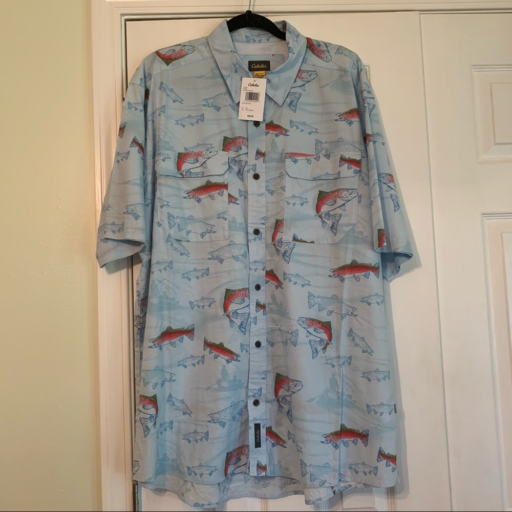 Cabela’s Men’s Fishing Shirt. Color: Trout Springs